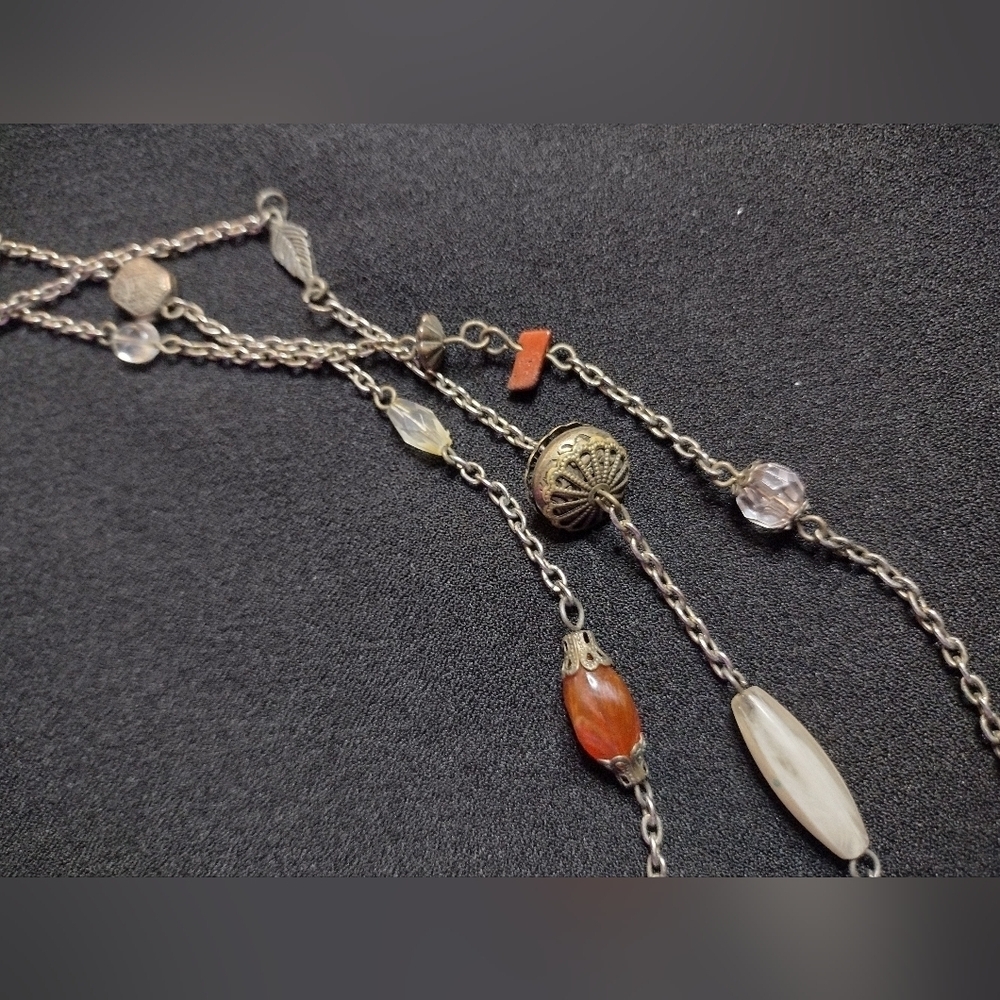 Vintage Multi-strand Beaded Charm Necklace - Picture 3 of 10